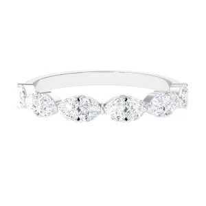 1.25 CT Certified Moissanite Heart Half Eternity Ring
