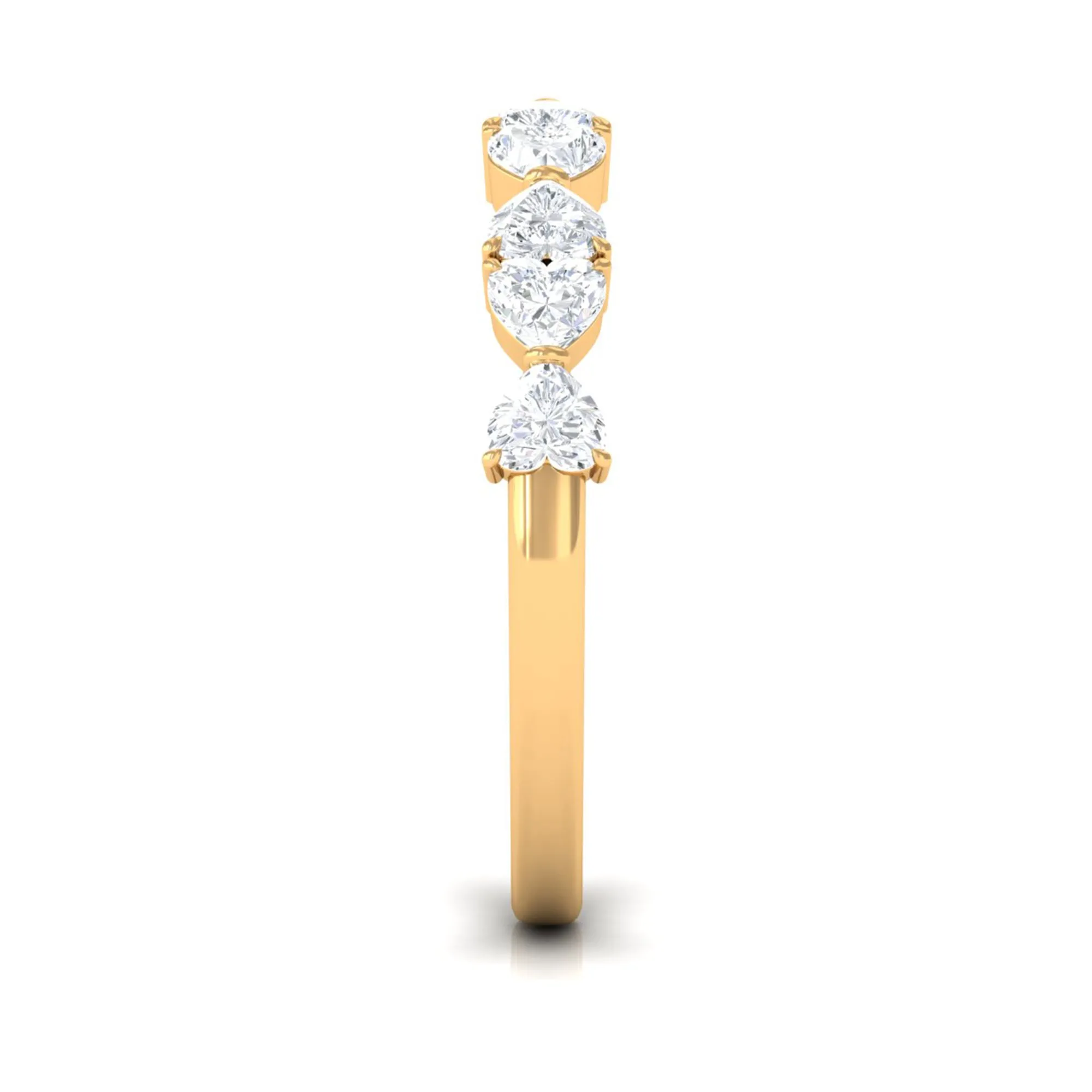 1.25 CT Certified Moissanite Heart Half Eternity Ring