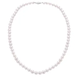 14K White Gold "A-" Quality Akoya Pearl Strand Necklace