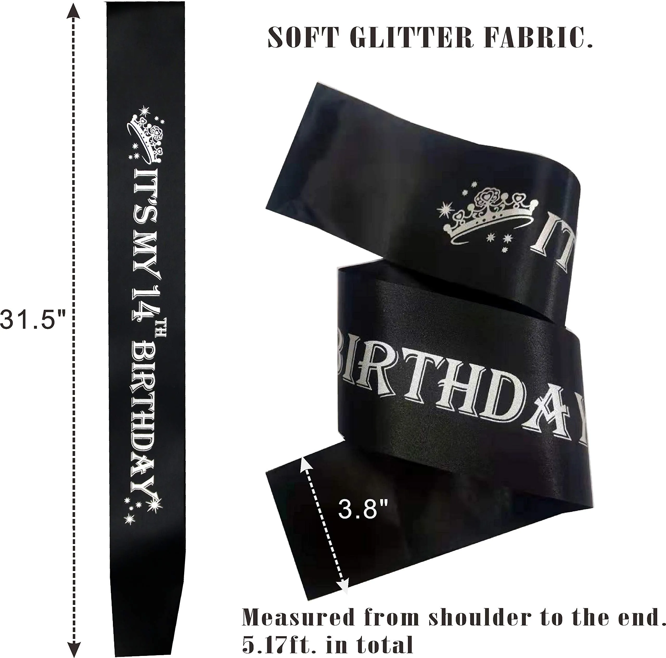 14th Birthday Sash, 14th Birthday Tiara, 14th Birthday Decorations for Her, 14th Birthday