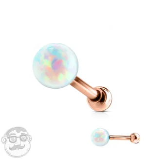 16G Rose Gold Opalite Tragus - Cartilage Barbell