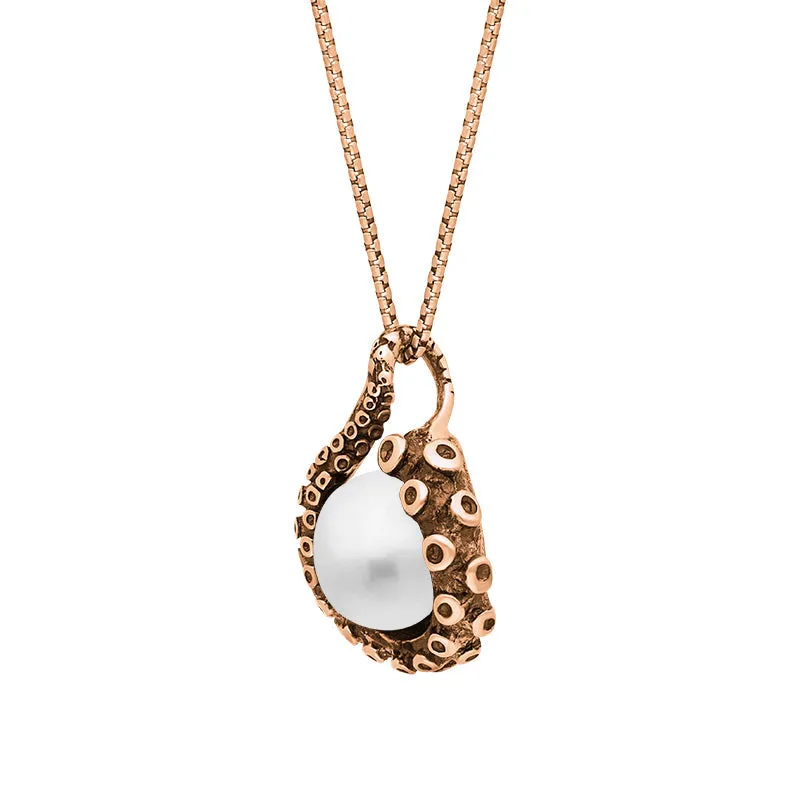 18ct Rose Gold Freshwater Pearl Bead Tentacle Necklace