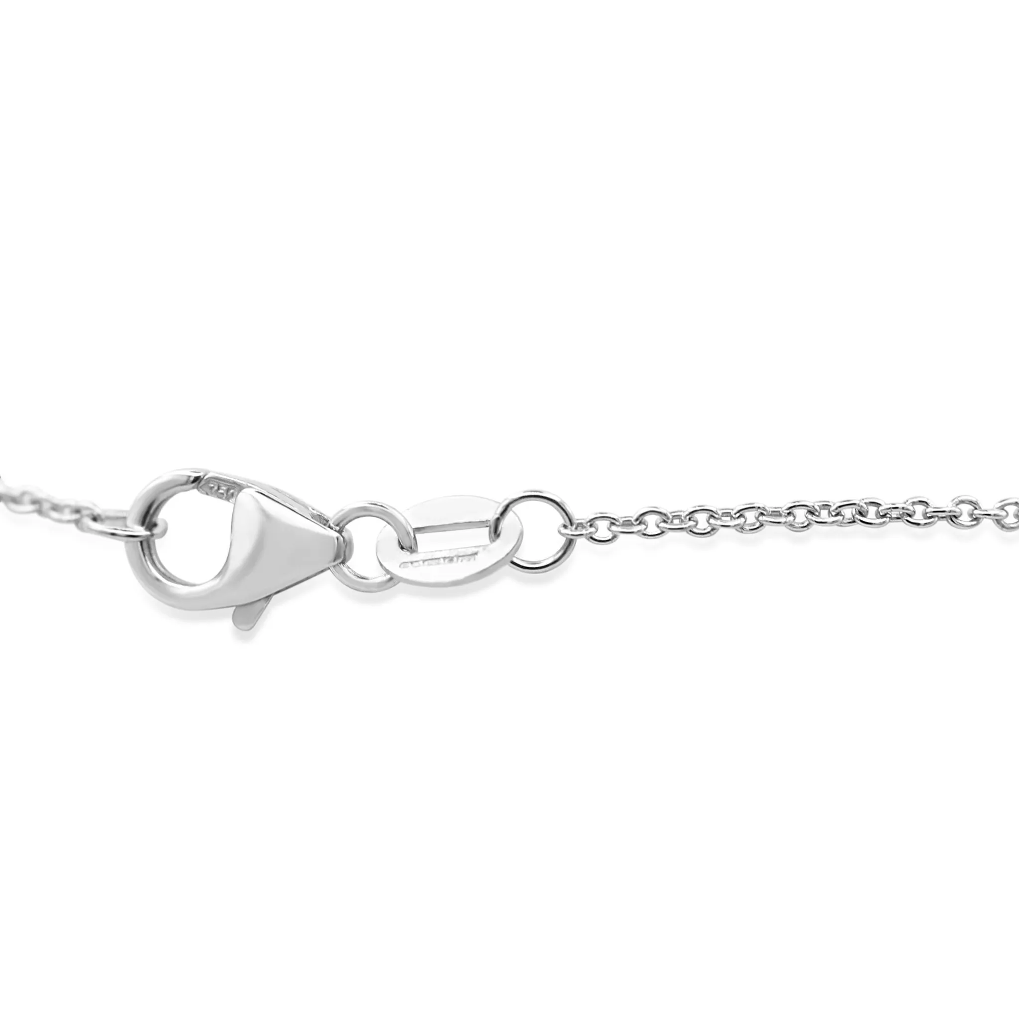 18ct White Gold Diamond & Cultured Pearl Drop Pendant Necklace 17"