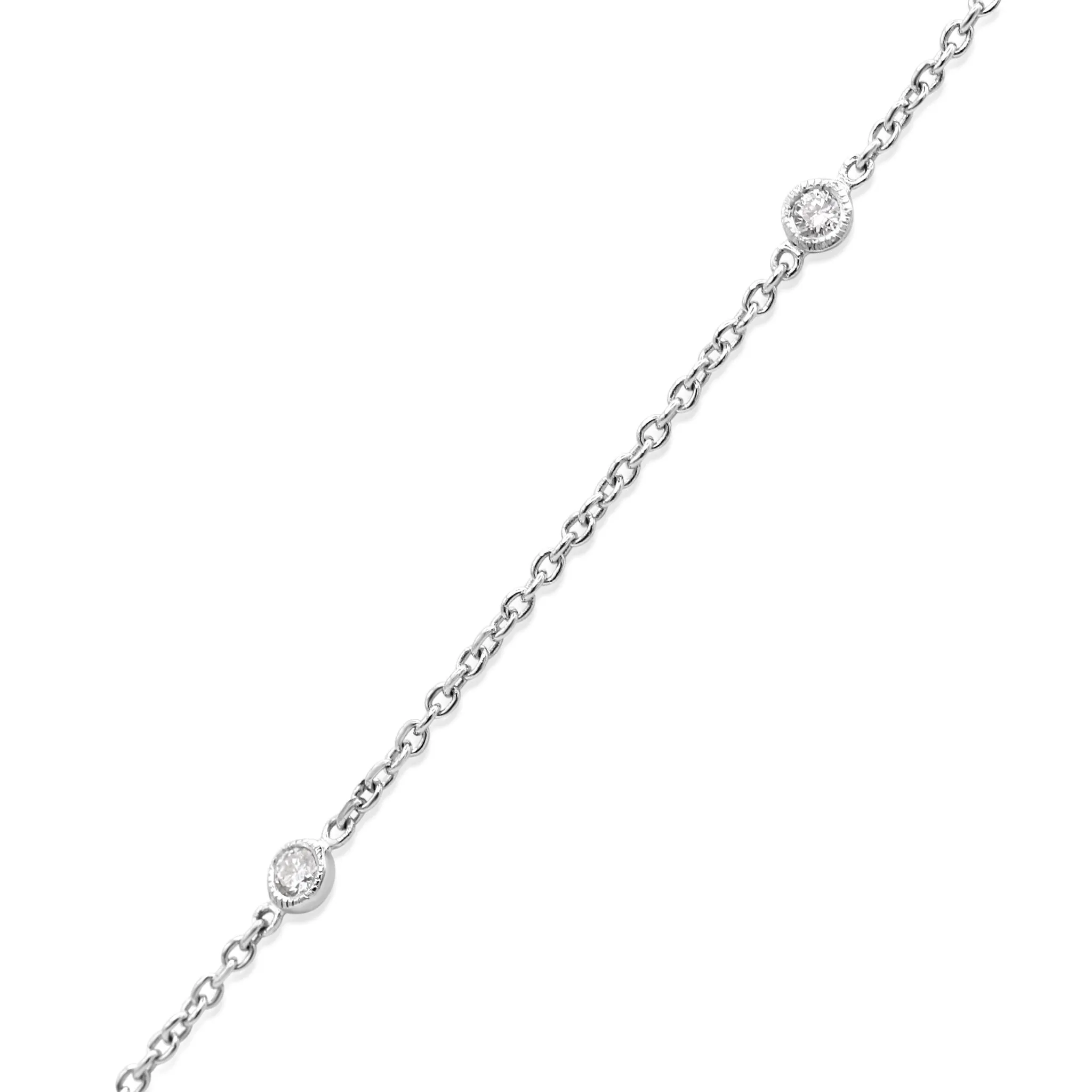 18ct White Gold Diamond & Cultured Pearl Drop Pendant Necklace 17"