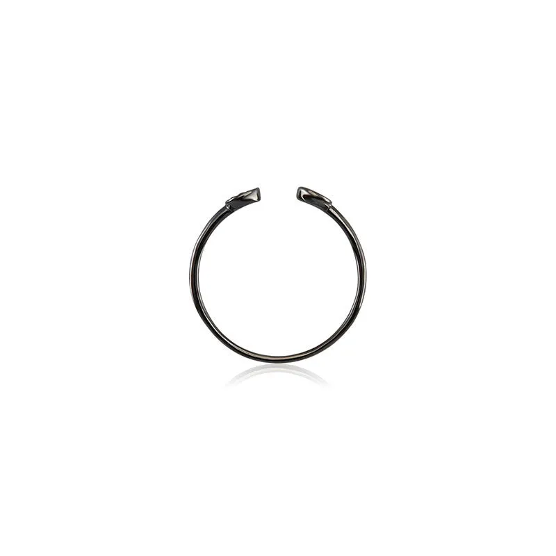 18k Gold Double Round Shape Black Diamond Ring