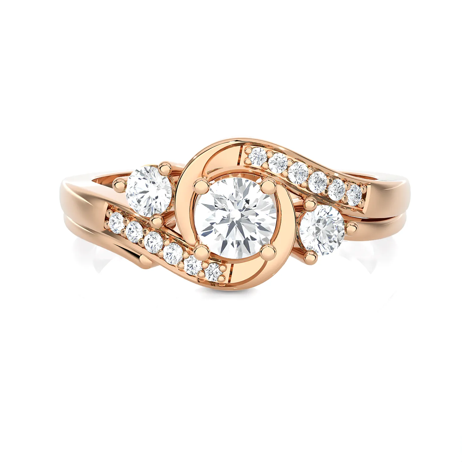 5/8 ctw Round Three Stone Lab Grown Diamond Ring