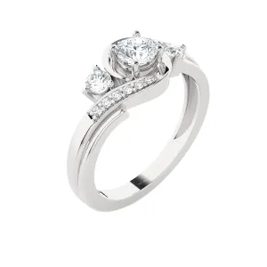 5/8 ctw Round Three Stone Lab Grown Diamond Ring