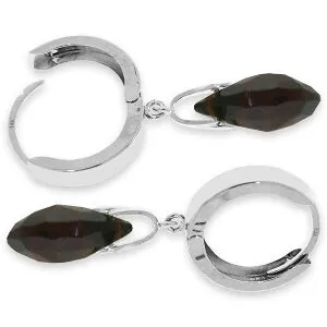 6 Carat 14K Solid White Gold Veiled Love Garnet Earrings