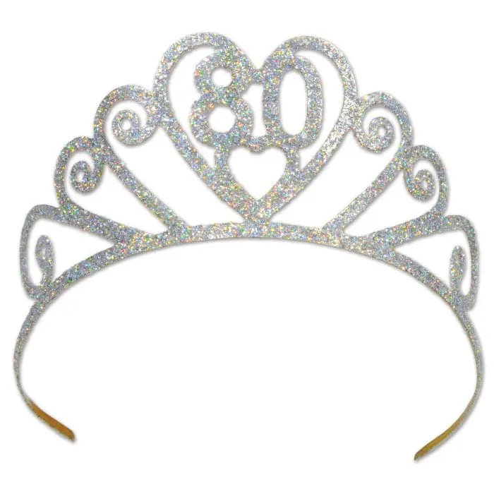 80th Birthday Glitter Tiara