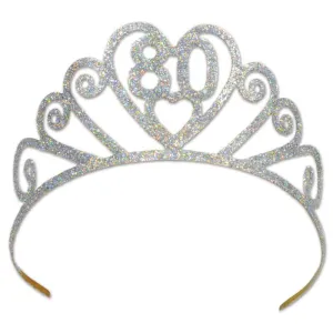80th Birthday Glitter Tiara