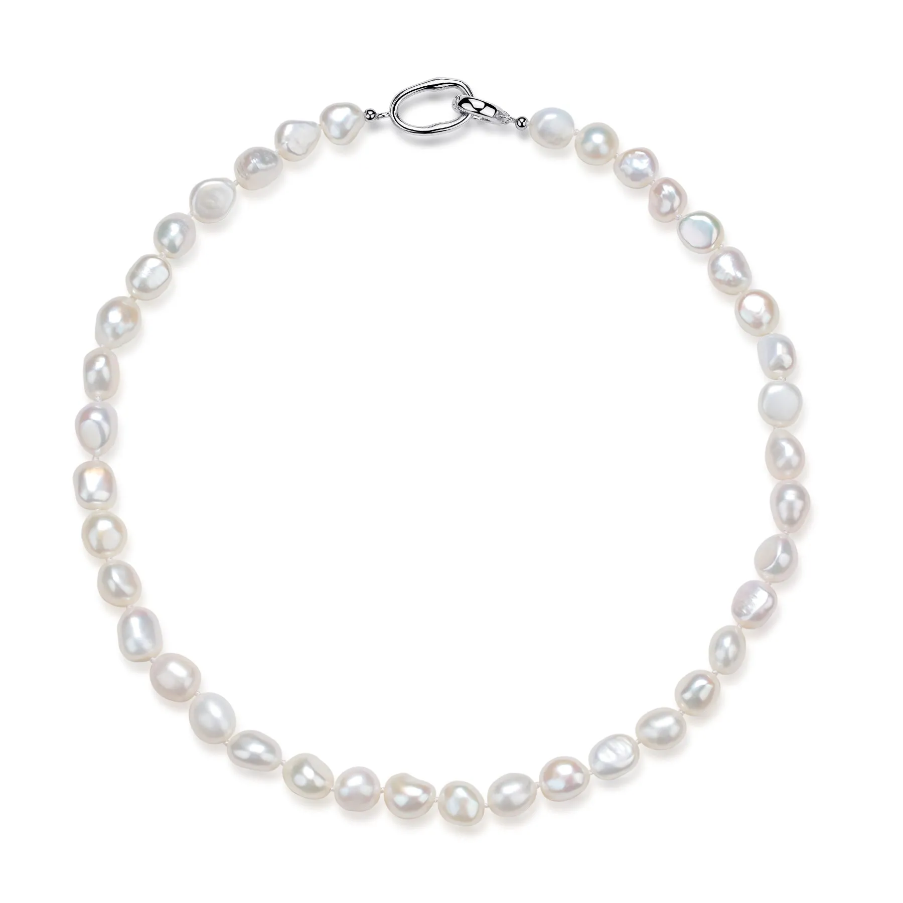 9-10mm White Baroque Pearl Necklace
