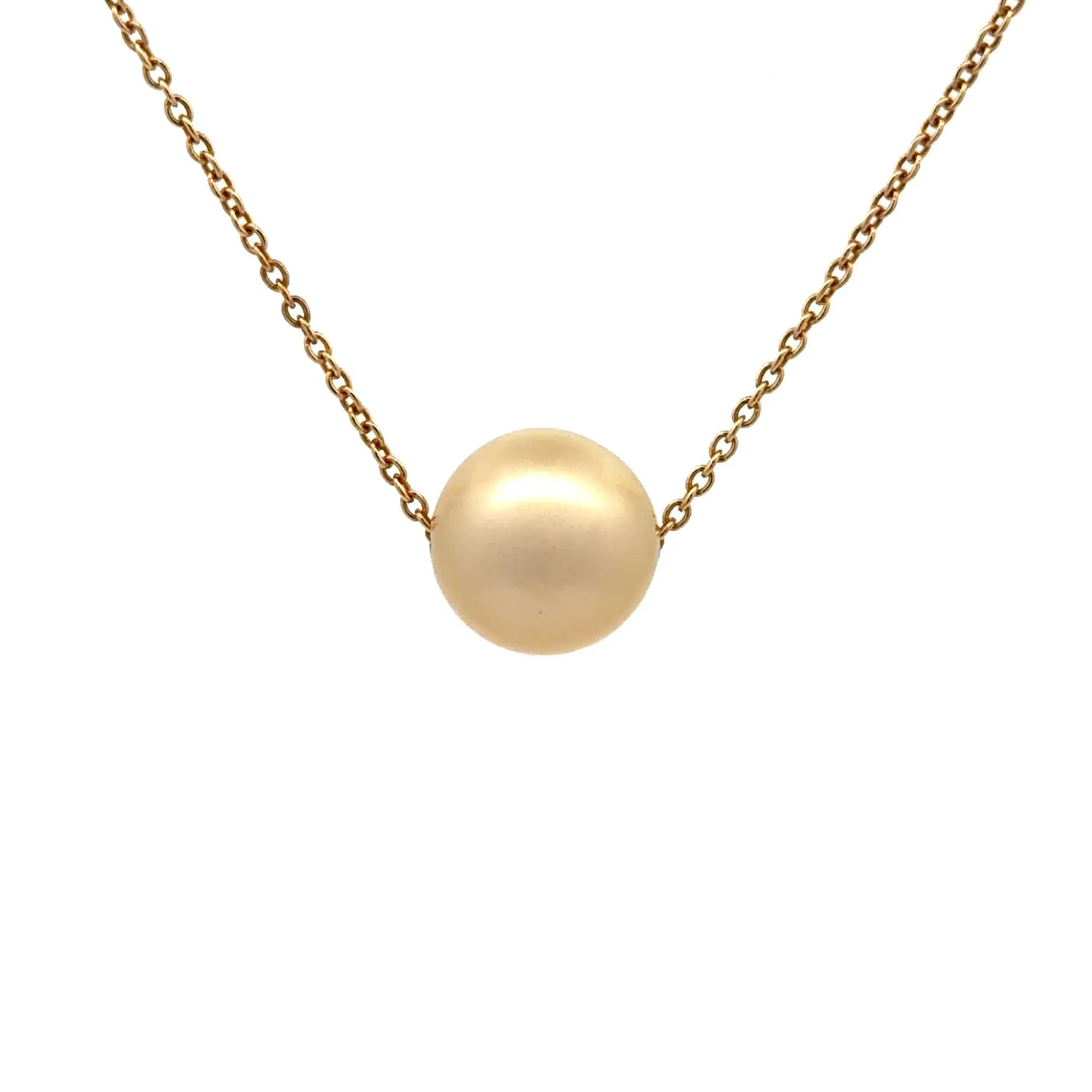 9K Yellow Gold South Sea Cultured 10-11mm Pearl Necklace