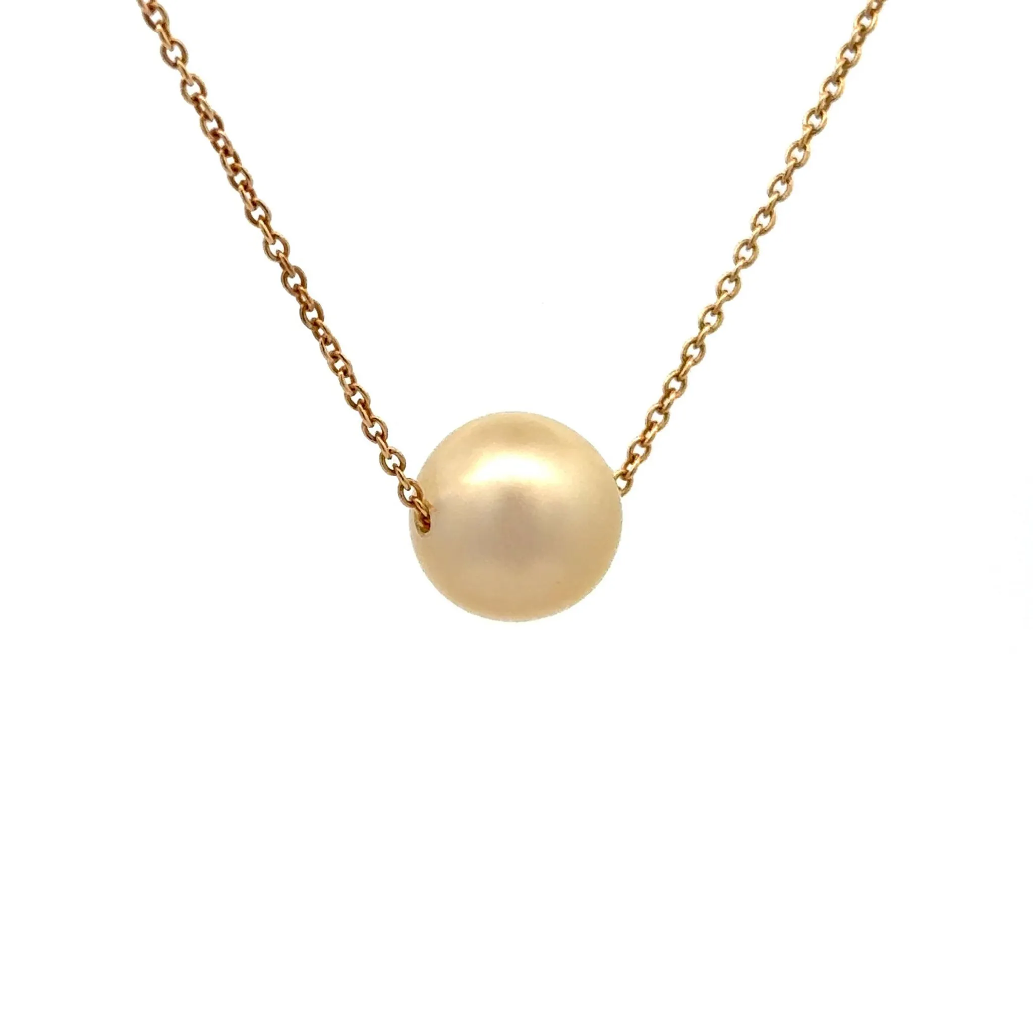 9K Yellow Gold South Sea Cultured 10-11mm Pearl Necklace
