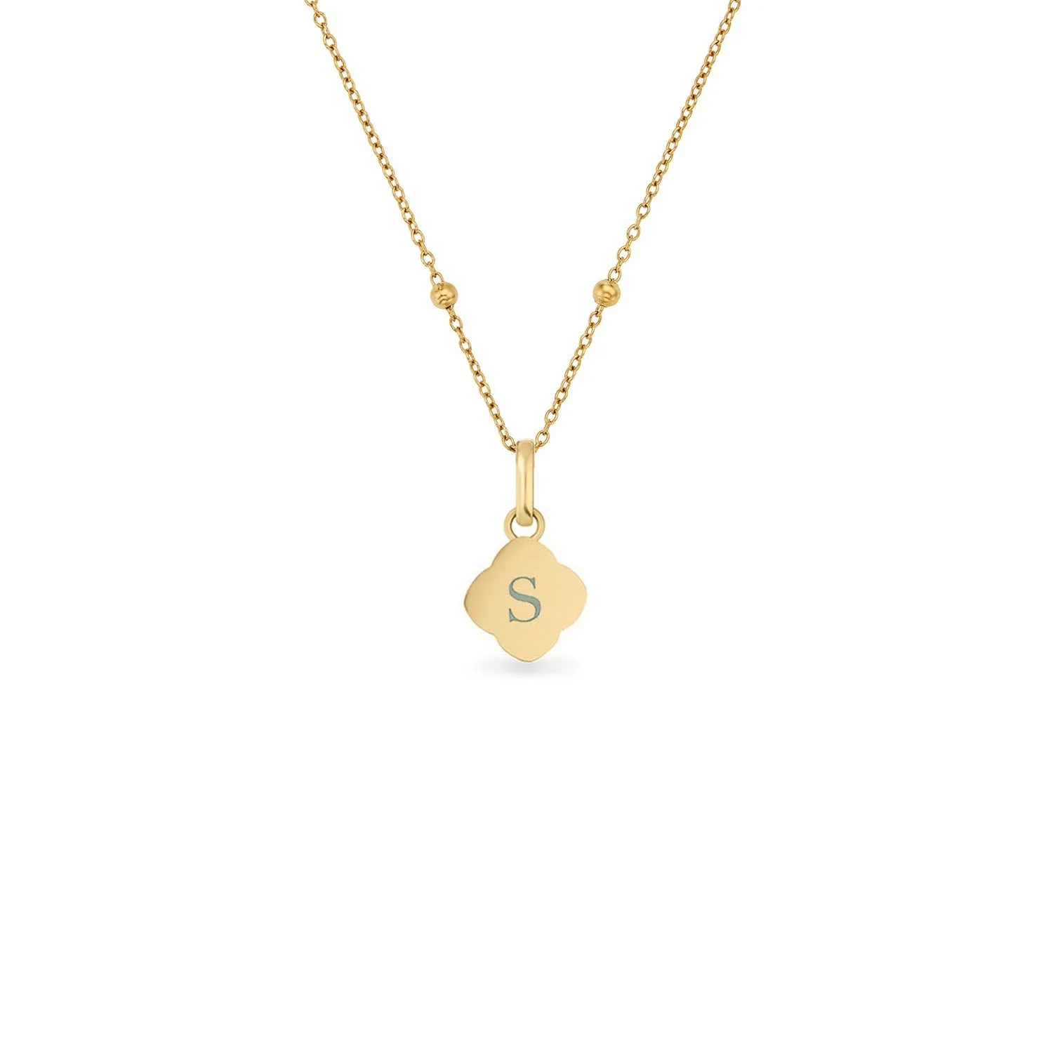 Amazonite Clover Necklace (Gold)