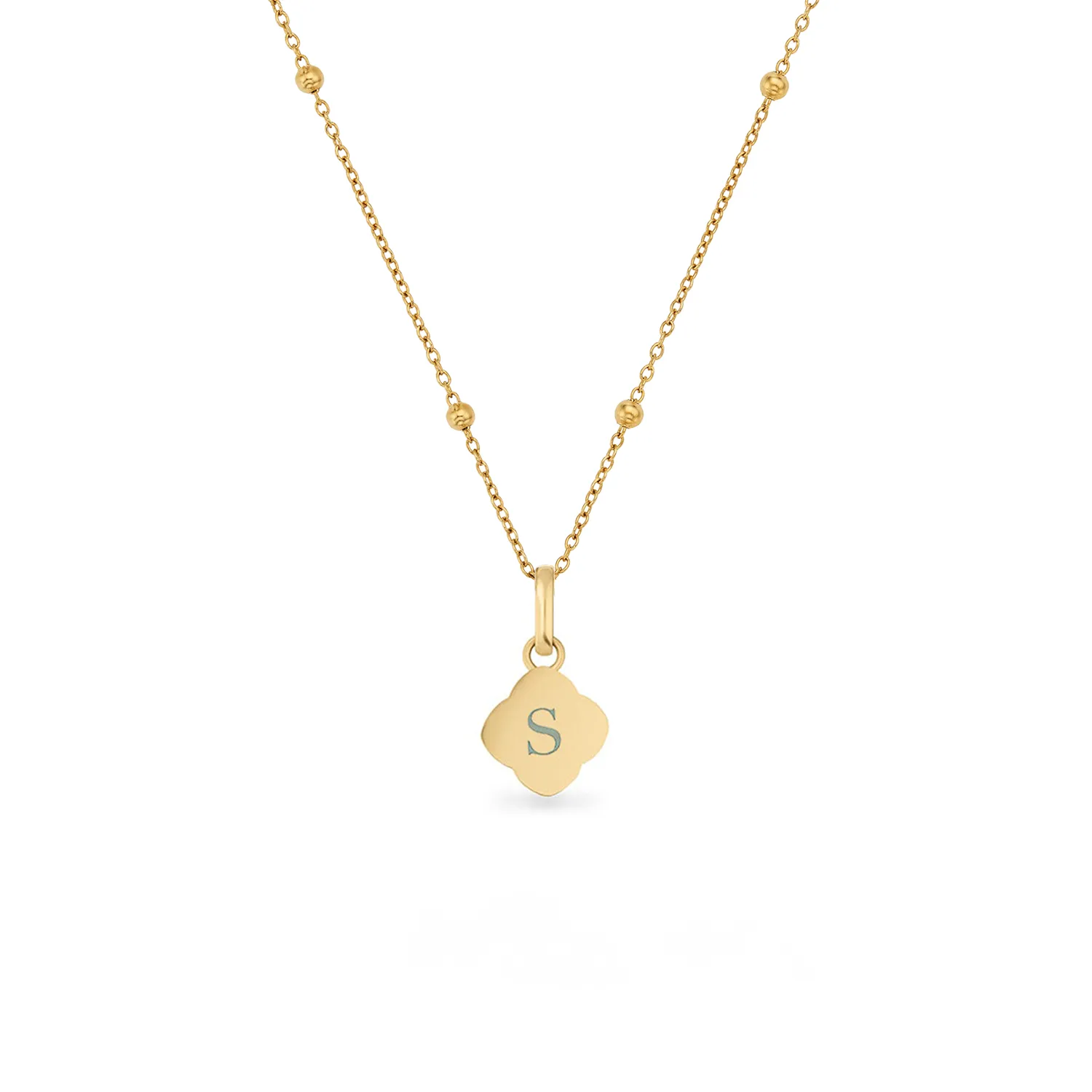 Amazonite Clover Necklace (Gold)