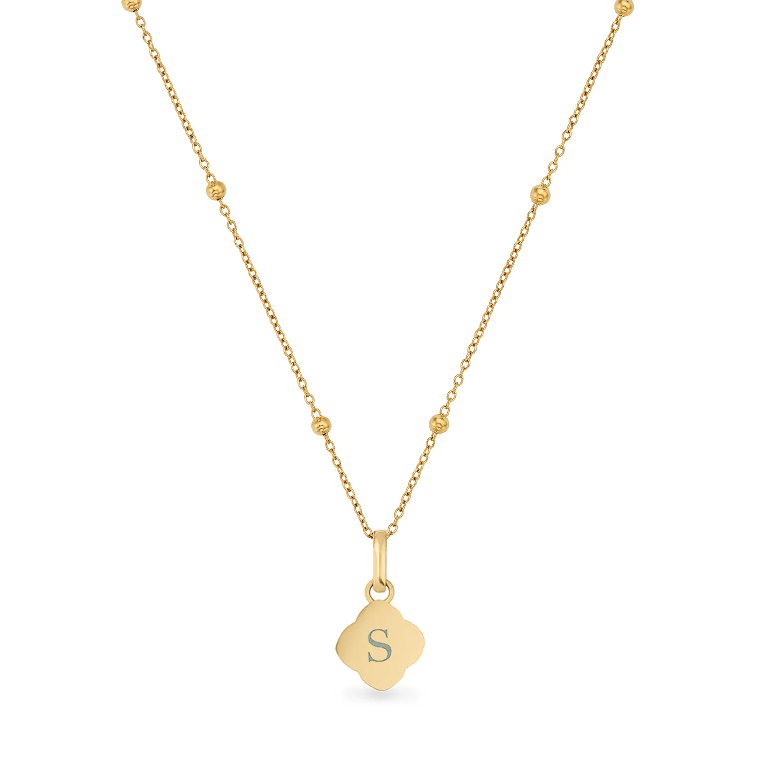 Amazonite Clover Necklace (Gold)