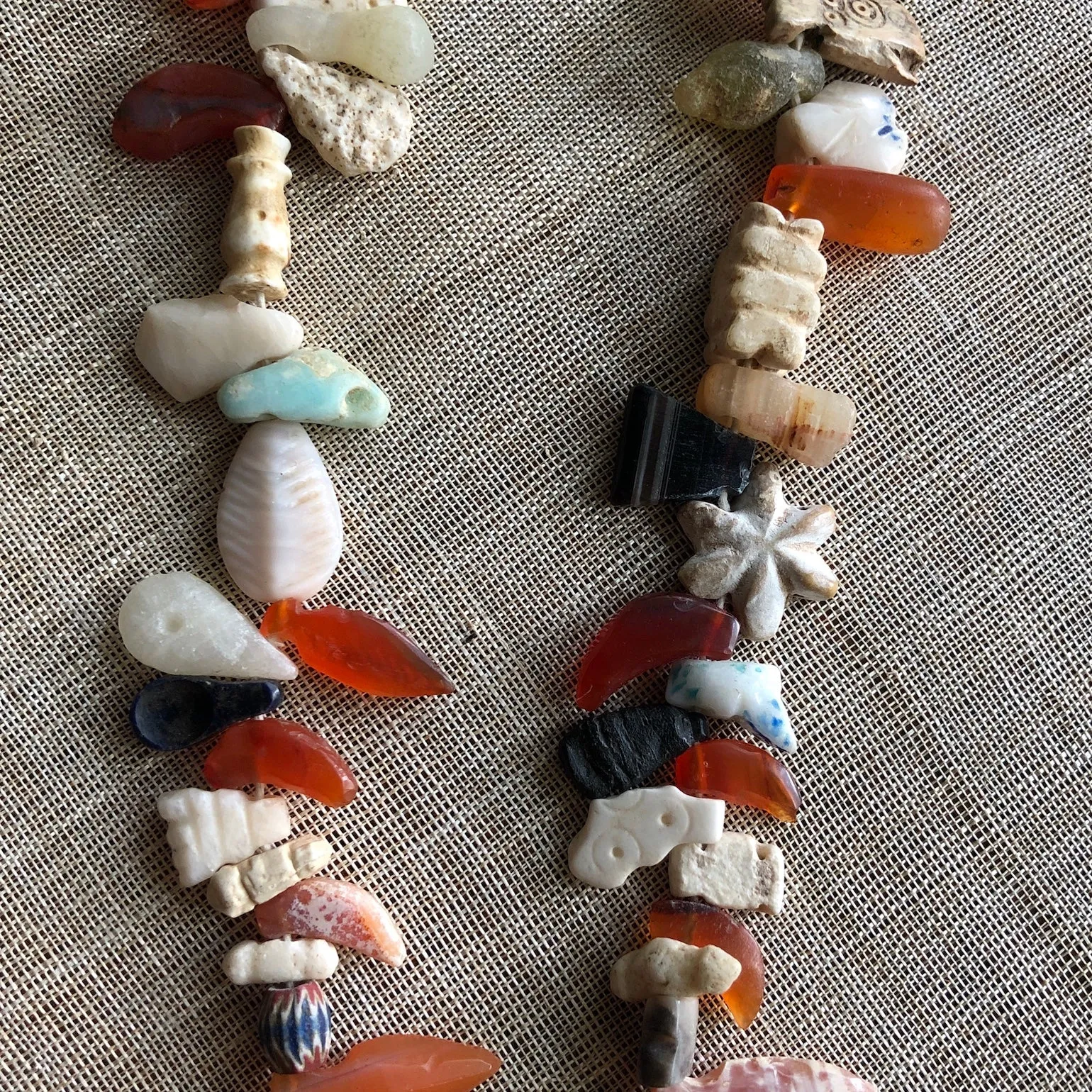 Ancient Stone and Shell Fetish Necklace