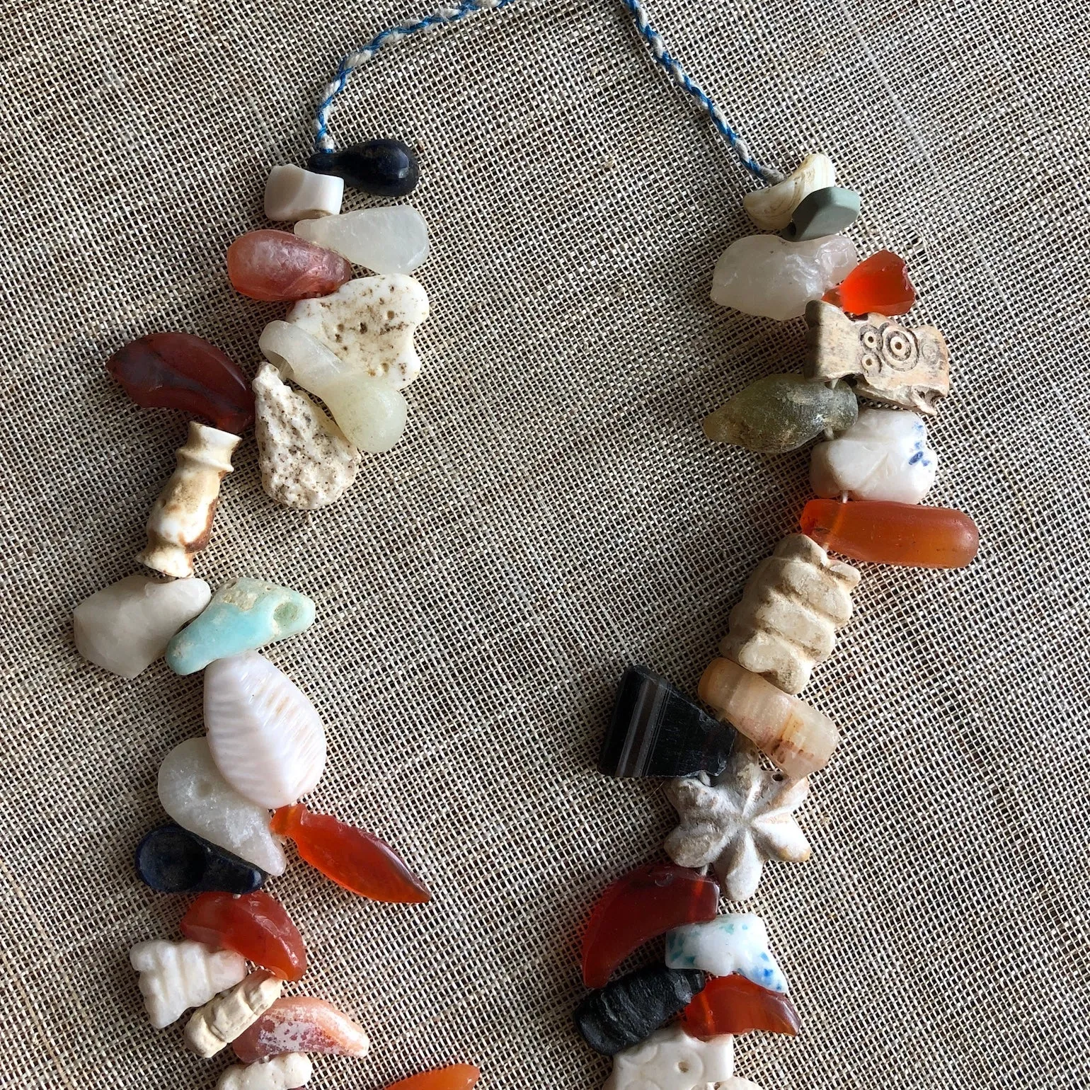 Ancient Stone and Shell Fetish Necklace