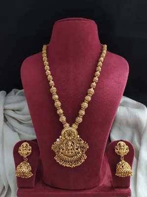 Antique Ball-Style Mala Set with Lakshmi Pendant