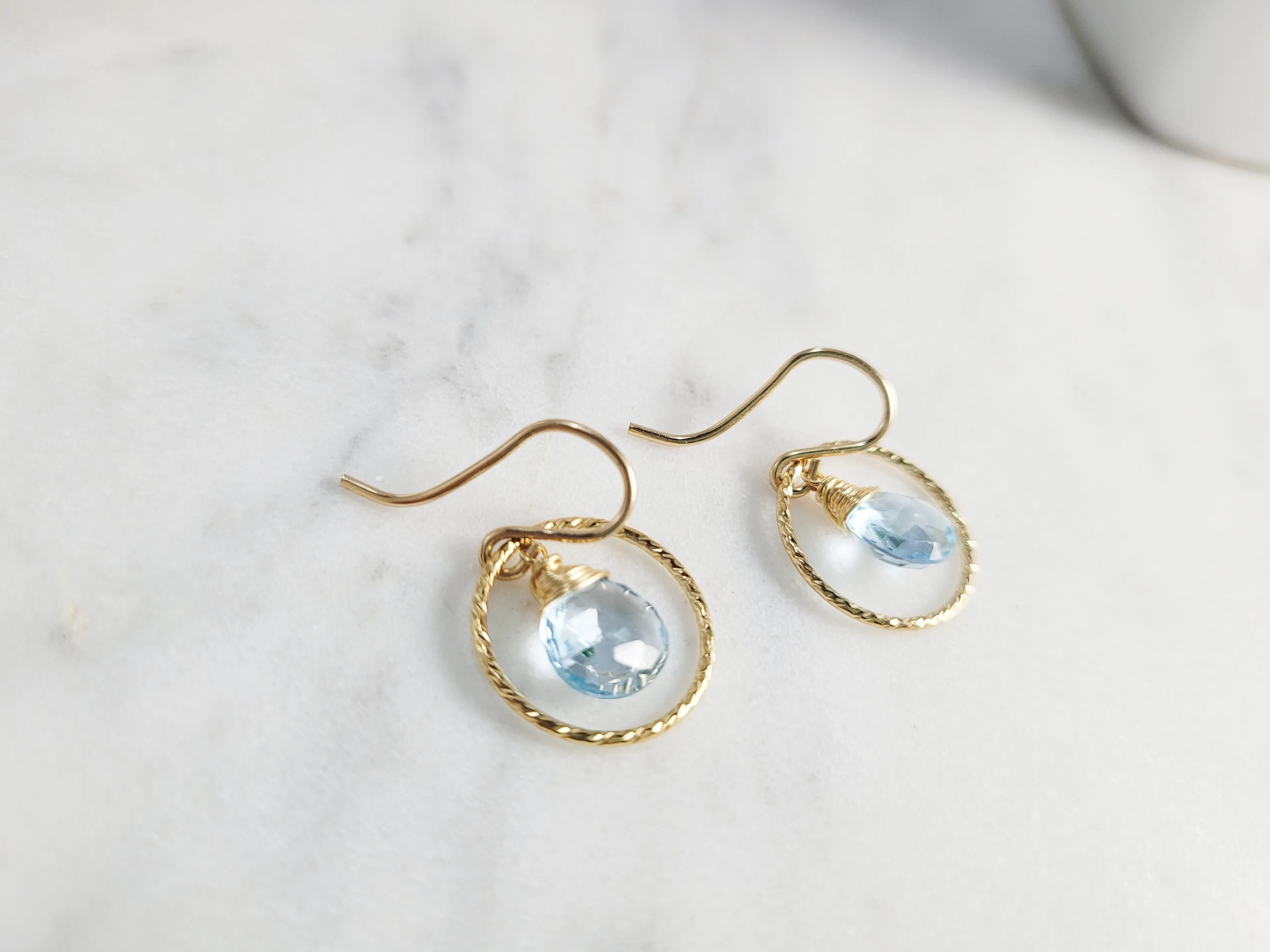 Aquamarine Hoop Earrings