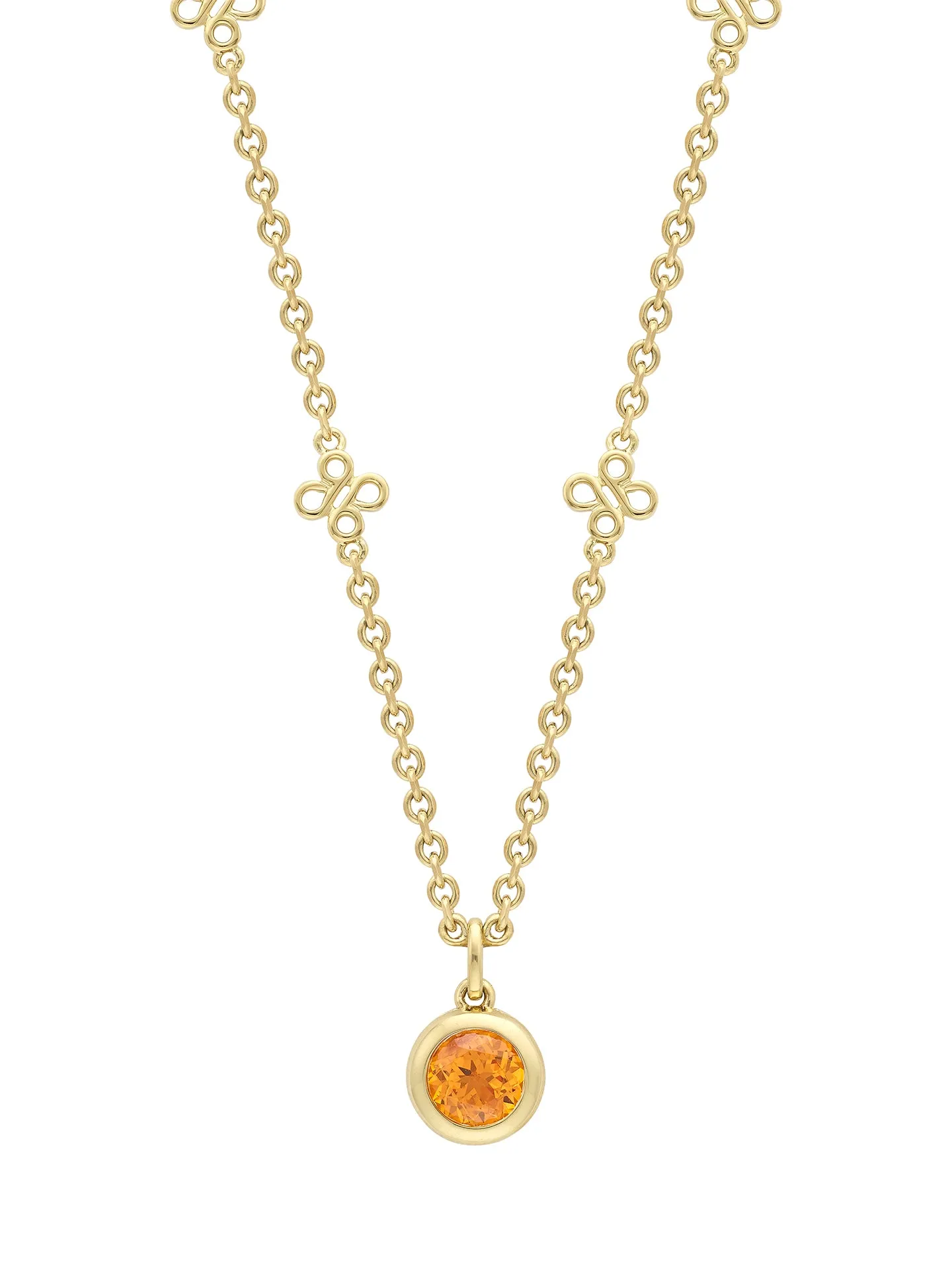 Beach Mandarin Garnet Yellow Gold Pendant