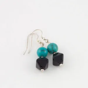 Black Jade w/ Turquoise Earrings