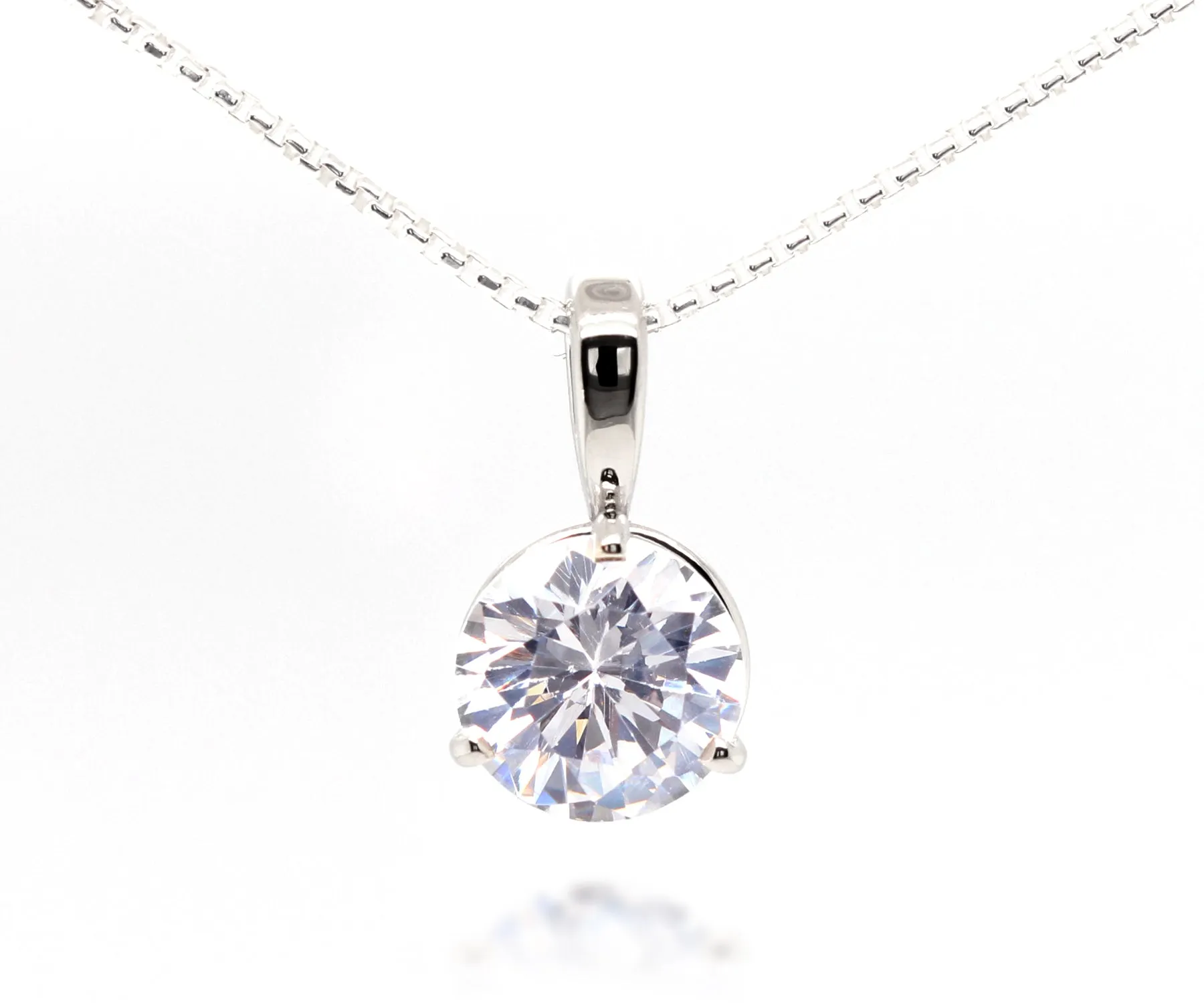 Brilliant White Topaz Solitaire Necklace