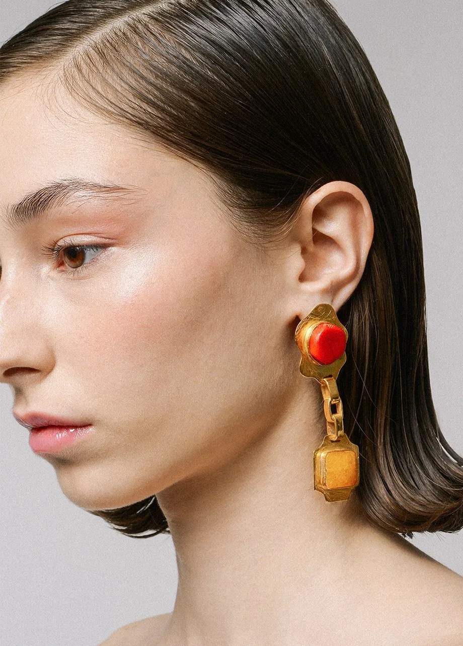 Carnelian Agate Drop Earrings