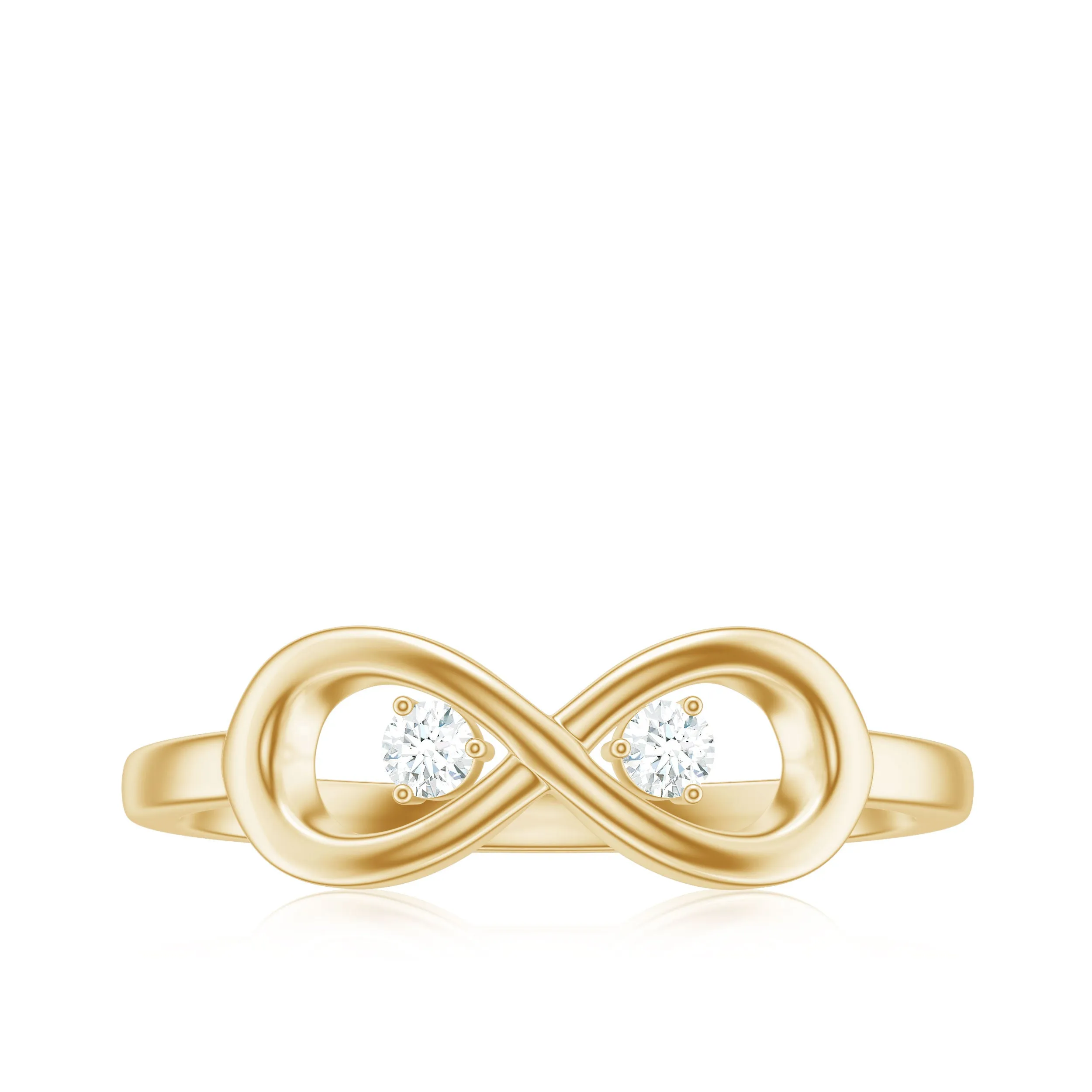 Certified Moissanite Gold Infinity Promise Ring
