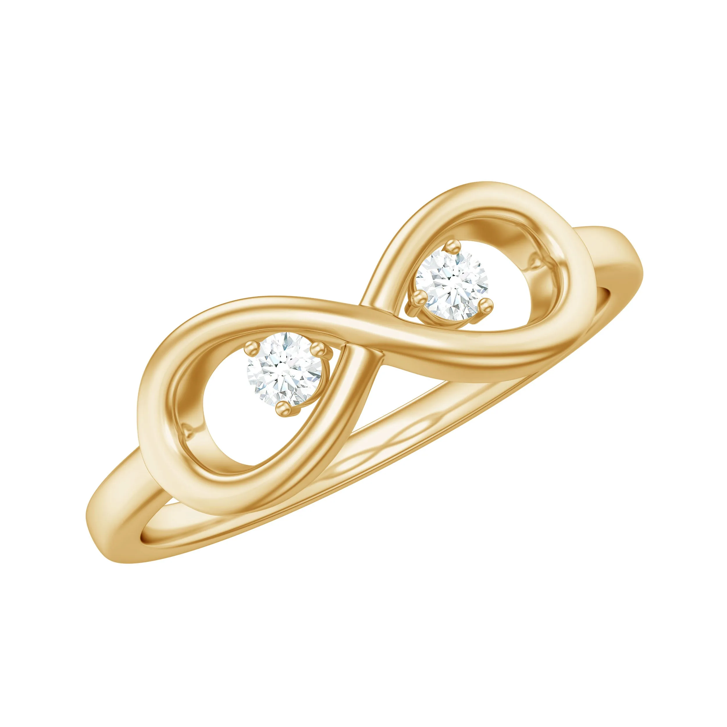 Certified Moissanite Gold Infinity Promise Ring