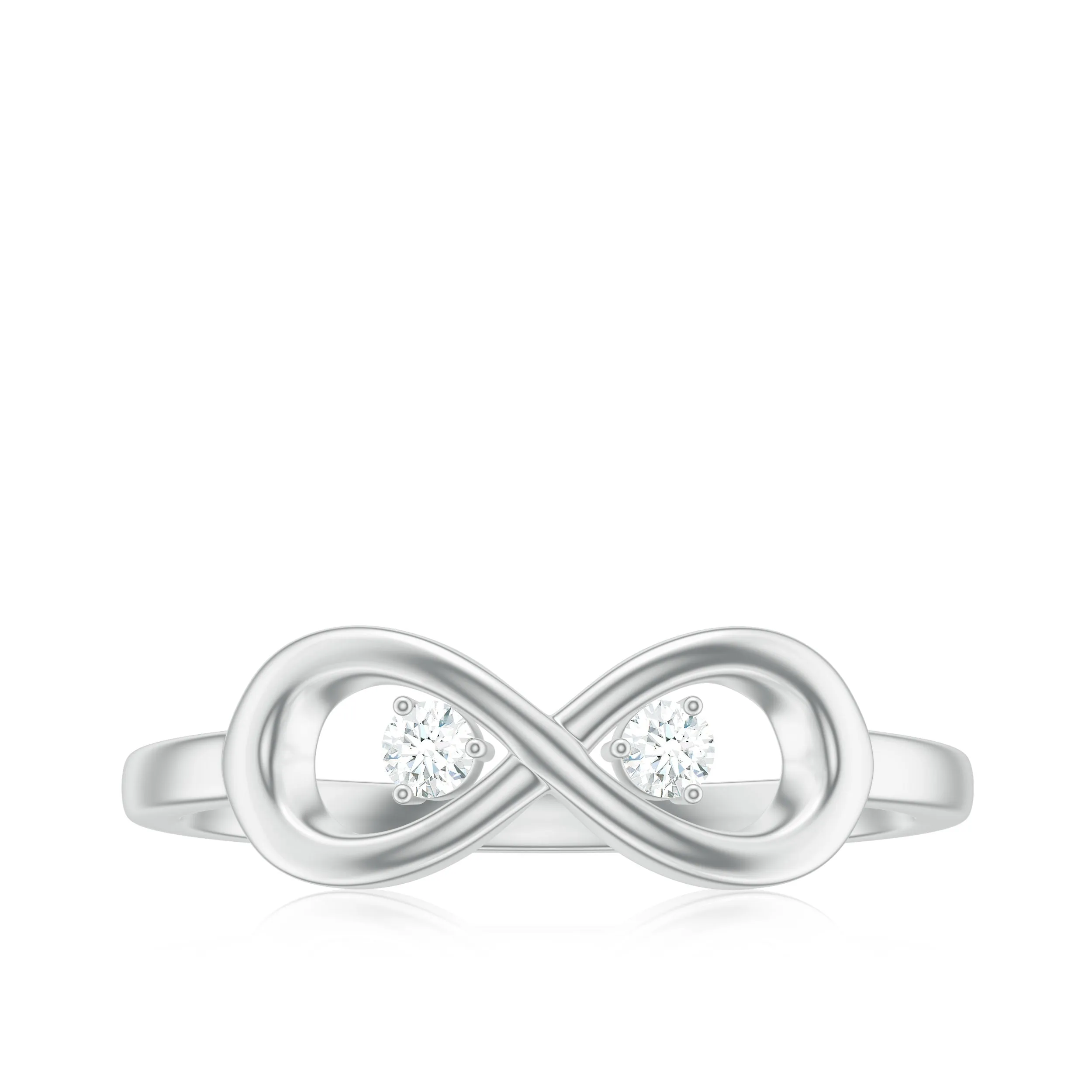 Certified Moissanite Gold Infinity Promise Ring