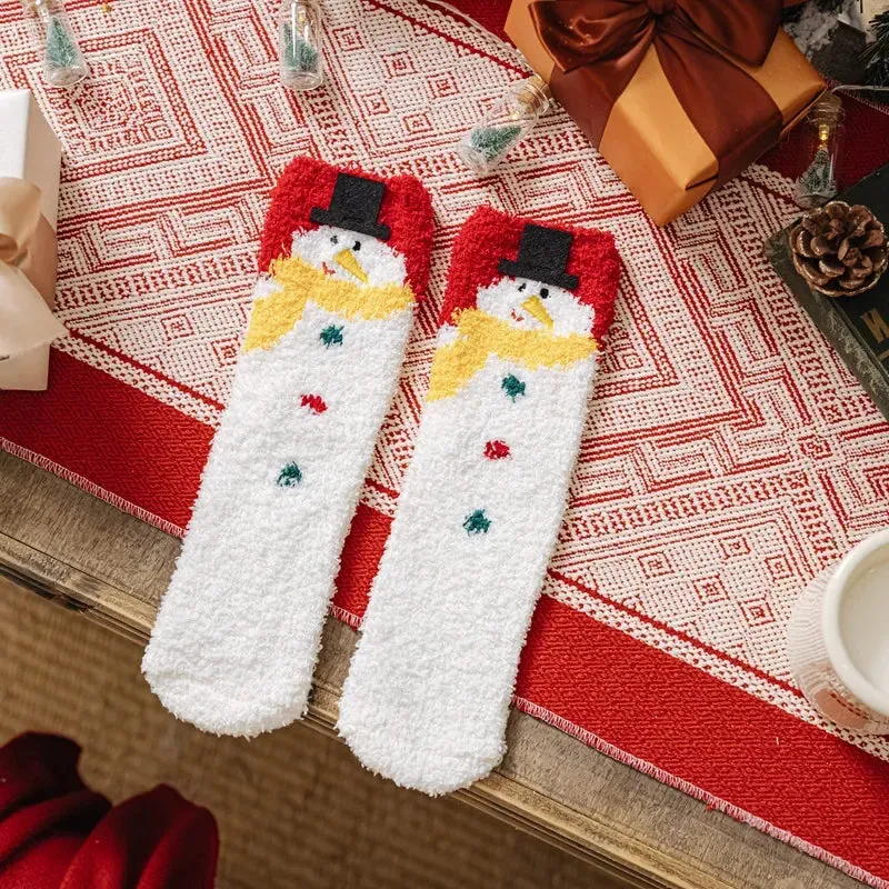 Christmas Coral Fleece Short Socks