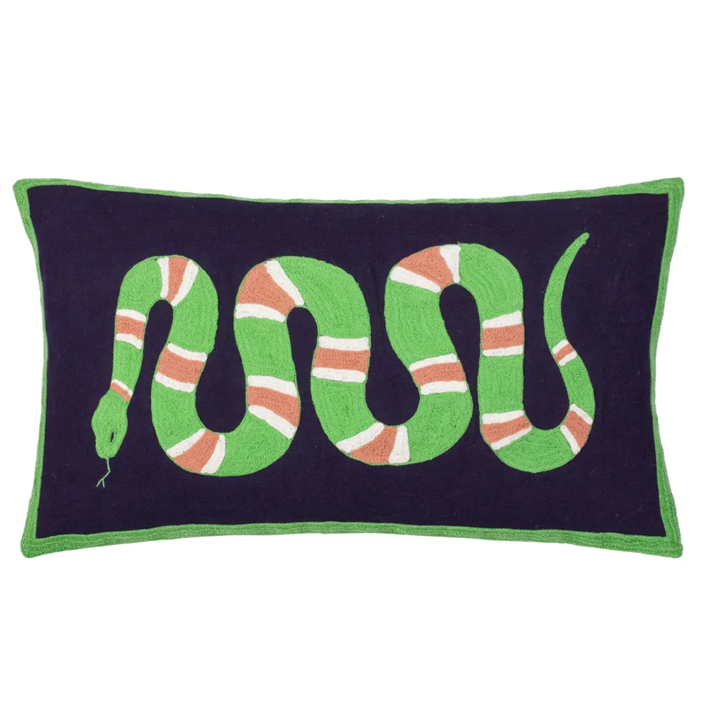 Coral Snake Cushion Lime