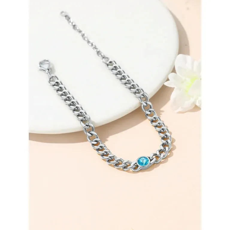 Cuban Anklet - Aquamarine