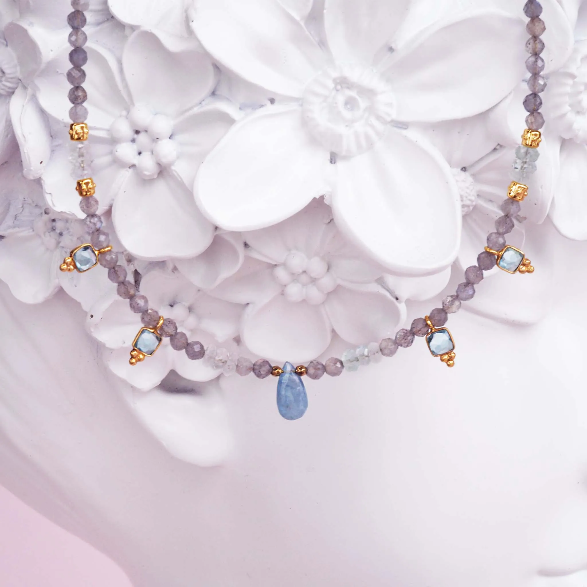 Dainty Goddess Aquamarine Necklace