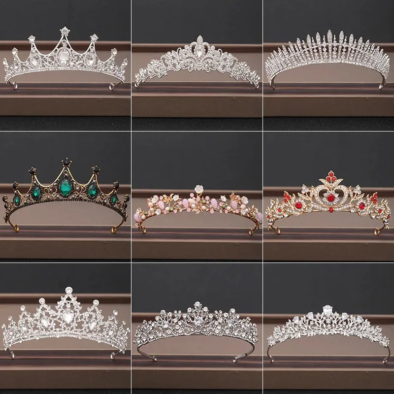 Elegant Bridal Baroque Rhinestones Crown and Tiara Collection