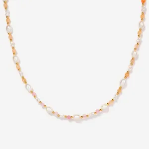 Eliza Pearl Pink Bead Necklace