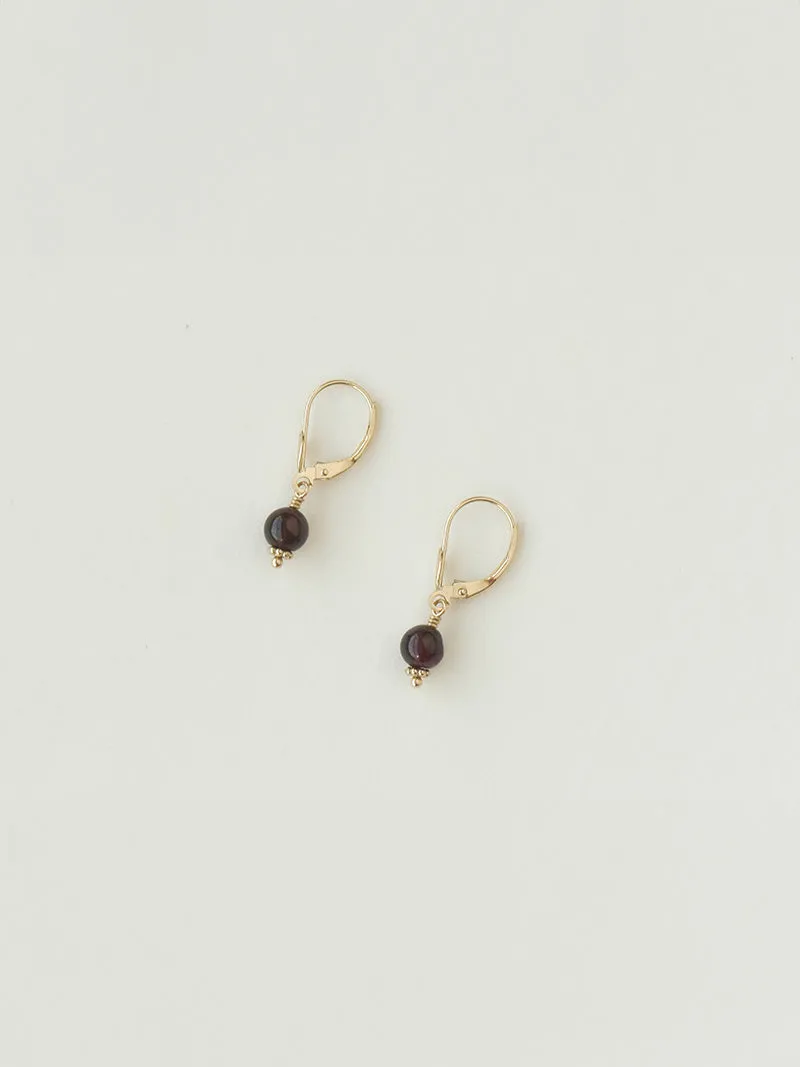 Fine Daphne Earrings | 14k Gold | Garnet