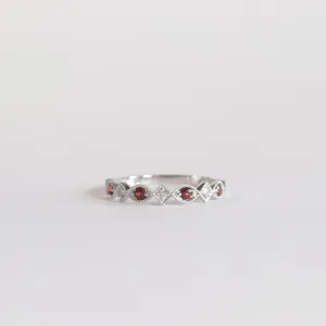 Garnet   Diamond Stackable Band - Multiple Options