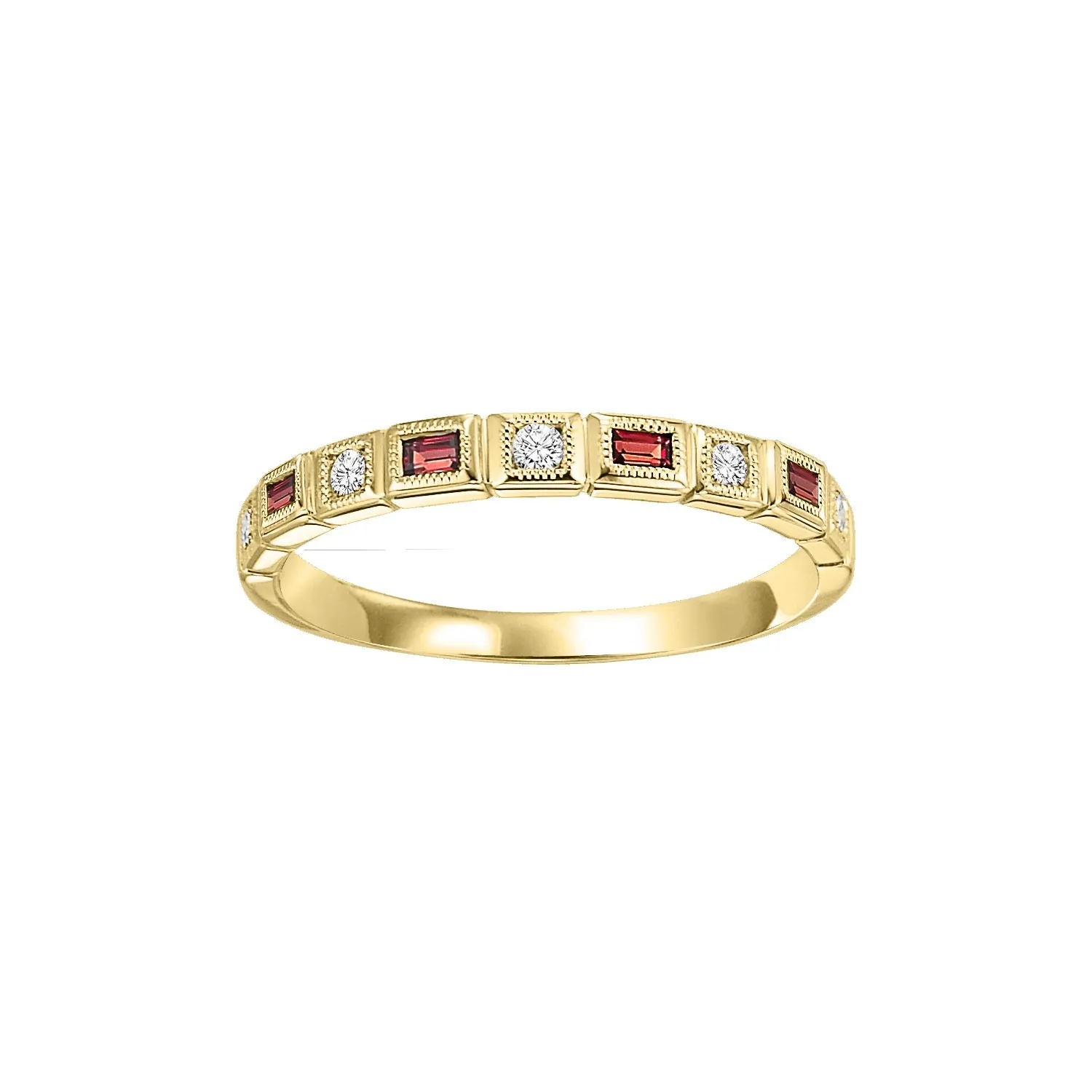 Garnet   Diamond Stackable Band - Multiple Options