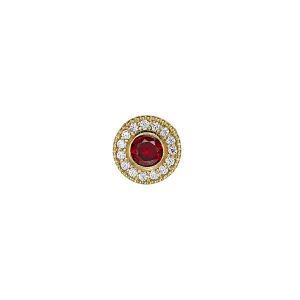 Gold Finish Micropave Birthstone Charm