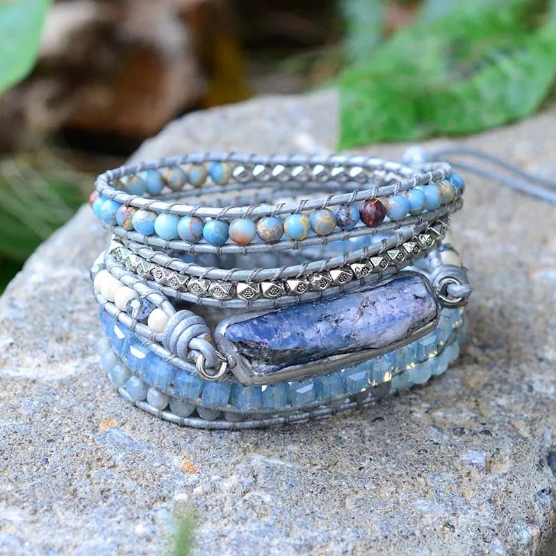 Healing Topaz Queen Silver Wrap Bracelet