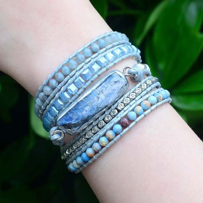 Healing Topaz Queen Silver Wrap Bracelet