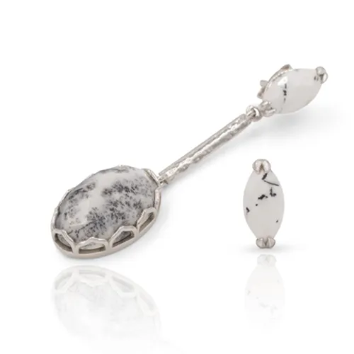 India Affair Dendritic Drop Earrings Silver
