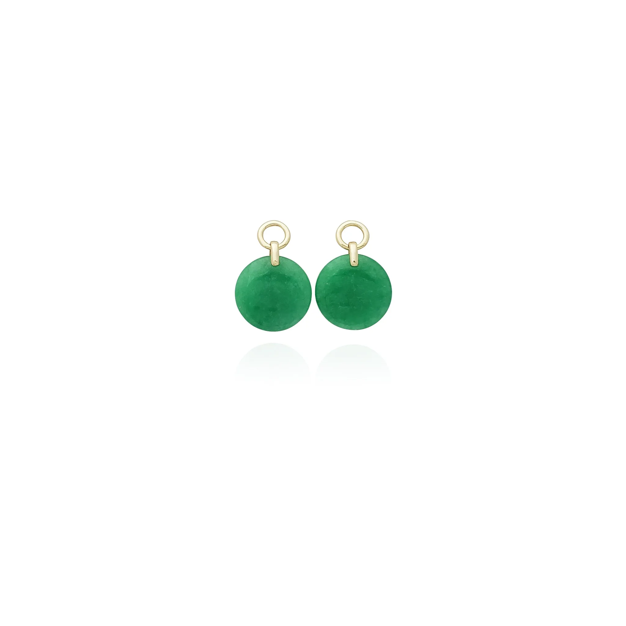 Jade Circle Hanging Earrings (14K)