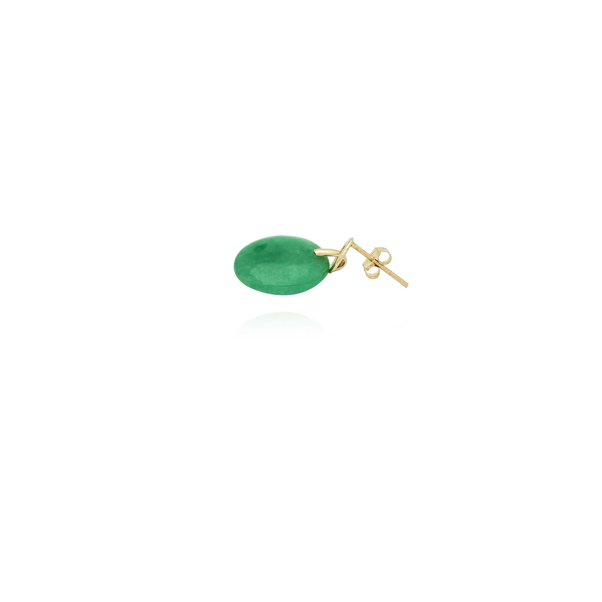 Jade Circle Hanging Earrings (14K)