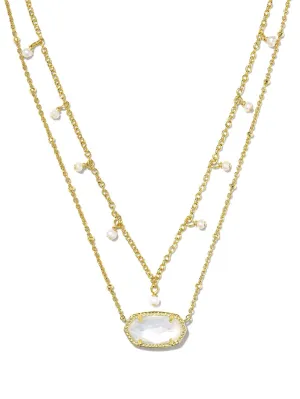 Kendra Scott Elisa Pearl Multi Strand Necklace - Gold Ivory MOP