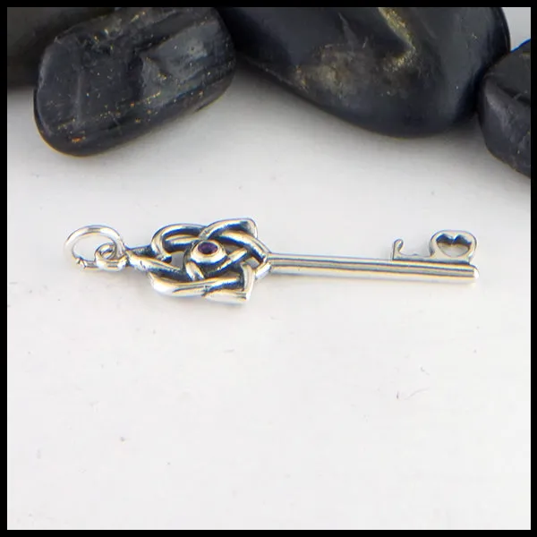Key Pendant with Gemstones