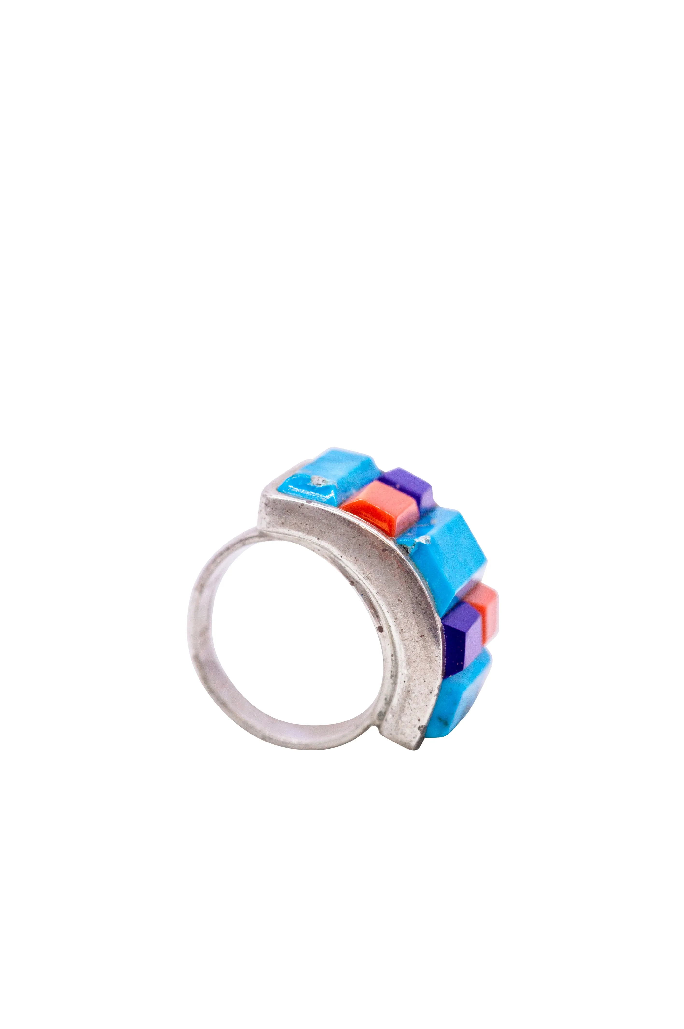 Kingman Turquoise, Coral, and Lapis Ring | Tim Busch