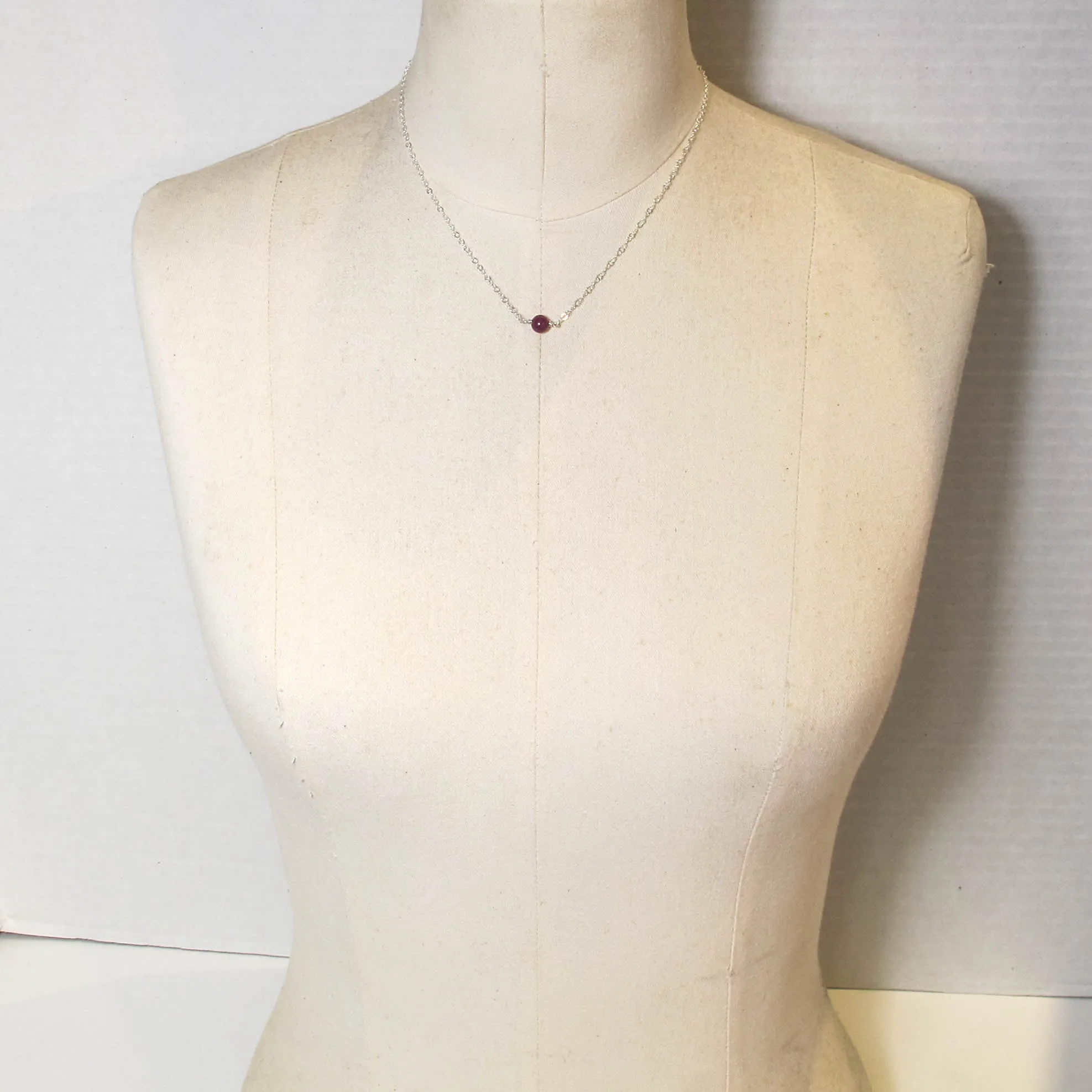 Lepidolite Tiny Single Gemstone Necklace